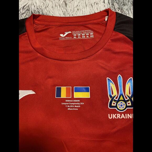 UKRAINE NATIONAL MATCH WORN JERSEY LUNIN #23 Real Madrid Euro 2024 VS Romania - Picture 4 of 9